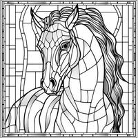 Stained Glass Horse Coloring Pages photo