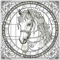 Stained Glass Horse Coloring Pages photo