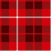 Red and white plaid checkered background. Seamless pattern. vector