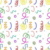 Colorful seamless doodles. Creative minimalist art style background for kids or modern design with basic shapes. simple backdrop vector