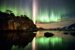 Beautiful Photo Of Northern Lights. Ai generative
