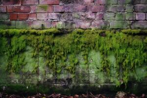 Mossy Bricks Wall Background. photo