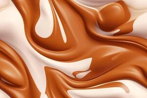 Chocolate Cream Seamless Pattern. Ai generative photo