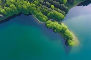 aéreo ver de hermosa naturaleza. ai generativo foto