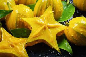 Fresh Star Fruits. Ai generative photo