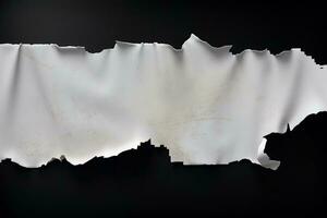 Torn Paper on Black Background. Ai generative photo