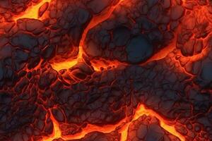 Seamless Lava Pattern. Ai generative photo