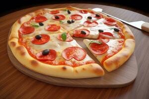 Delicious Mouth Watering Pizza. Ai generative photo