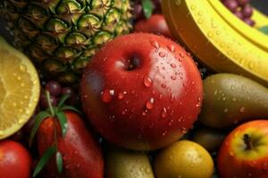 Fresh Fruits. Ai generative photo