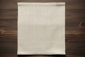 Fabric Cloth On Wooden Table. Ai generative photo
