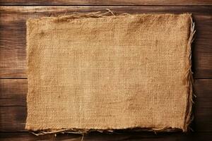Fabric Cloth On Wooden Table. Ai generative photo