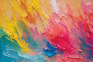 Colorful Oil Brush Strokes Texture. Ai generative photo