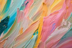 Colorful Oil Brush Strokes Texture. Ai generative photo