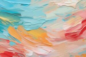 Colorful Oil Brush Strokes Texture. Ai generative photo