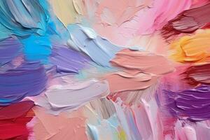 Colorful Oil Brush Strokes Texture. Ai generative photo