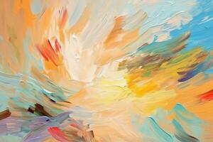 Colorful Oil Brush Strokes Texture. Ai generative photo