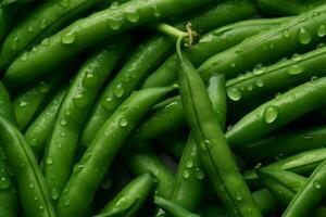 Fresh Green Beans. Ai generative photo