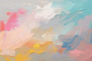 Colorful Oil Brush Strokes Texture. Ai generative photo
