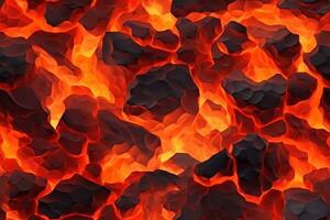 Seamless Lava Pattern. Ai generative photo