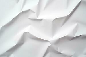blanco arrugado papel textura. ai generativo foto