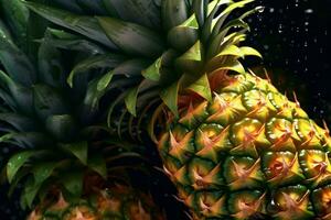Fresh Pineapple Fruits. Ai generative photo