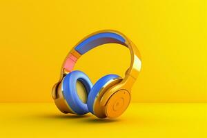 Modern 3D Headphones. Ai generative photo