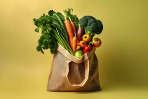 Fresh Vegetables In a Bag. Ai generative photo