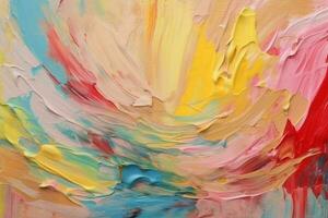 Colorful Oil Brush Strokes Texture. Ai generative photo