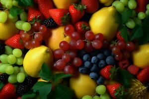 Fresh Fruits. Ai generative photo