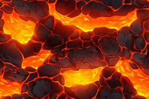 Seamless Lava Pattern. Ai generative photo