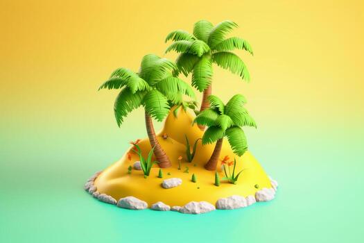 Modern Mini 3D Art. Ai generative photo