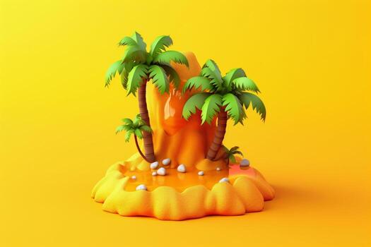 Modern Mini 3D Art. Ai generative photo