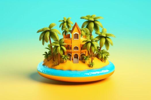 Modern Mini 3D Art. Ai generative photo