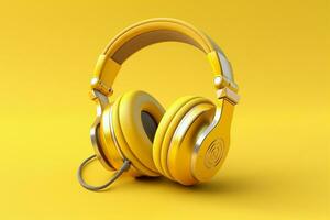 moderno 3d auriculares. ai generativo foto