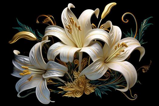 Beautiful Flowers Artwork. Ai generative photo