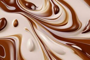 Chocolate Cream Seamless Pattern. Ai generative photo