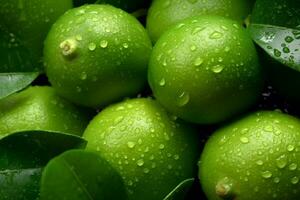 Fresh Lime Fruits. Ai generative photo