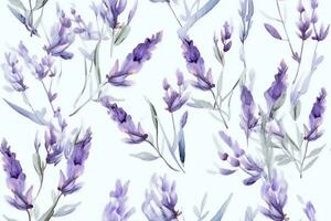 Watercolor Flower Seamless Pattern. Ai generative photo