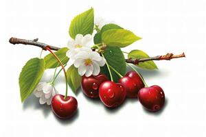 Fresh Cherry Fruits. Ai generative photo