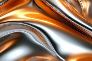 Trendy Chrome Liquid Background. Ai generative photo