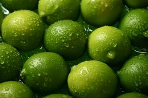 Fresh Lime Fruits. Ai generative photo