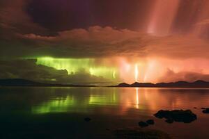 Beautiful Photo Of Northern Lights. Ai generative