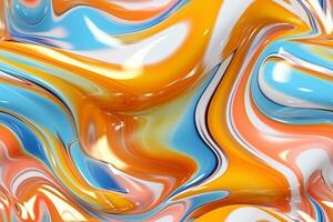 Trendy Colorful Liquid  Pattern. Ai generative photo