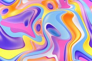 Trendy Colorful Liquid  Pattern. Ai generative photo