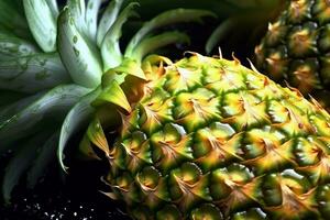 Fresh Pineapple Fruits. Ai generative photo