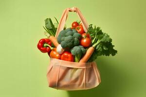 Fresh Vegetables In a Bag. Ai generative photo