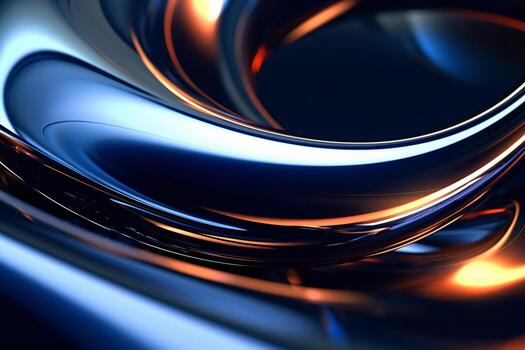 Chrome Liquid Art. Ai generative photo