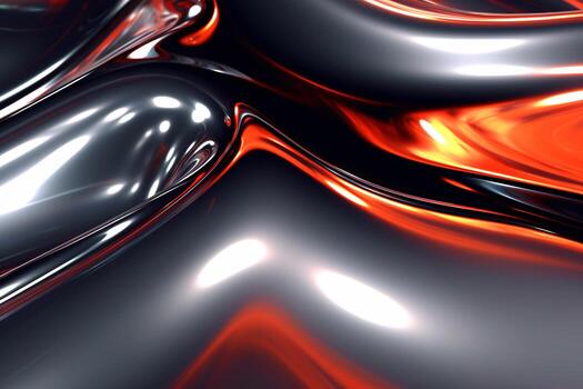 Chrome Liquid Art. Ai generative photo