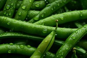 Fresh Green Beans. Ai generative photo