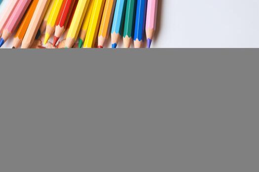 Pencils On White Background. Ai generative photo